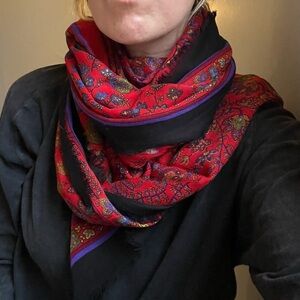 Yves Saint Laurent large and soft silk scarf great condition